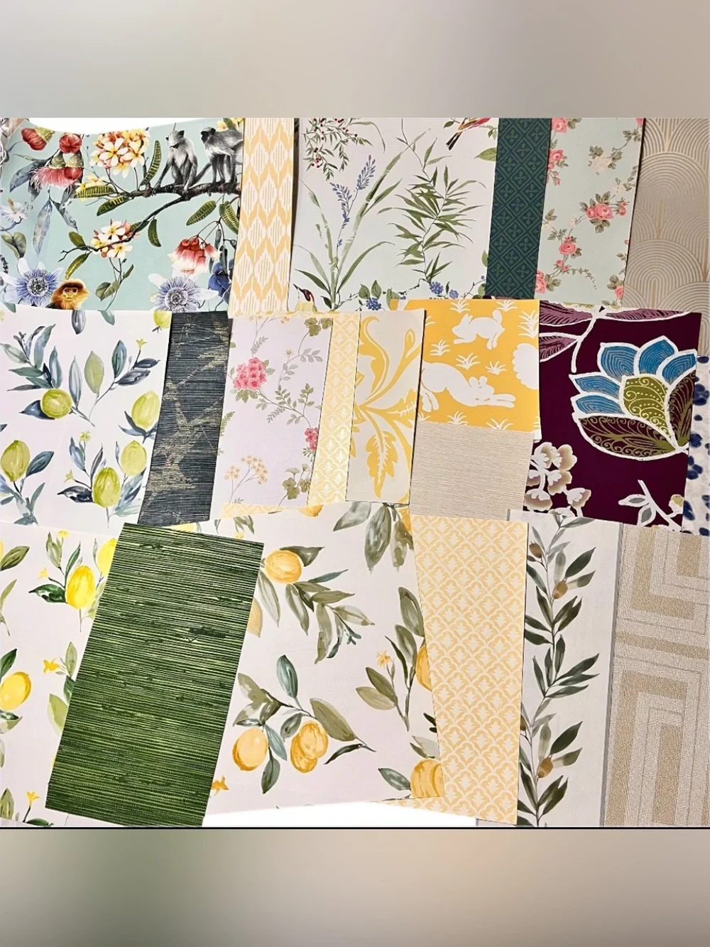 21 Assorted Designer Fun Vibrant Colors Botanical Scrapbooking Wallpaper Sheets